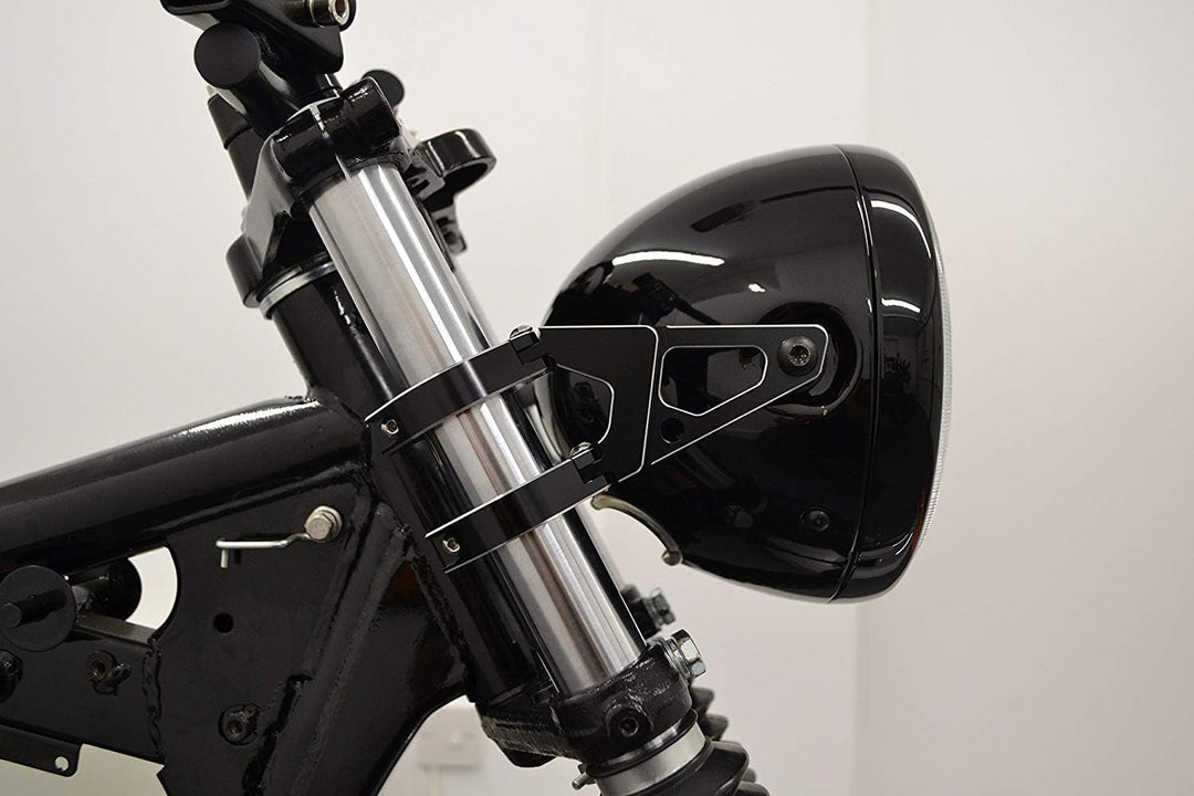 Schwarz Motorrad Scheinwerfer-Halter für 54-55mm Gabel - CNC Bearbeitet