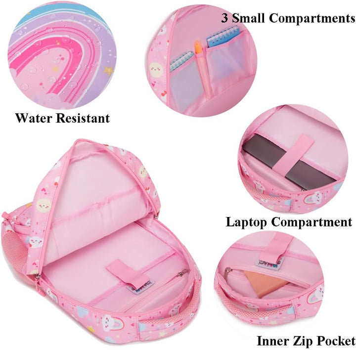 Kimwadalh Schulrucksack Mädchen Rucksack Leichtgewicht Kinderrucksack Regenbogen Schulranzen für Mäd