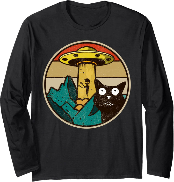 UFO - Verrücke Katze & Alien Langarmshirt