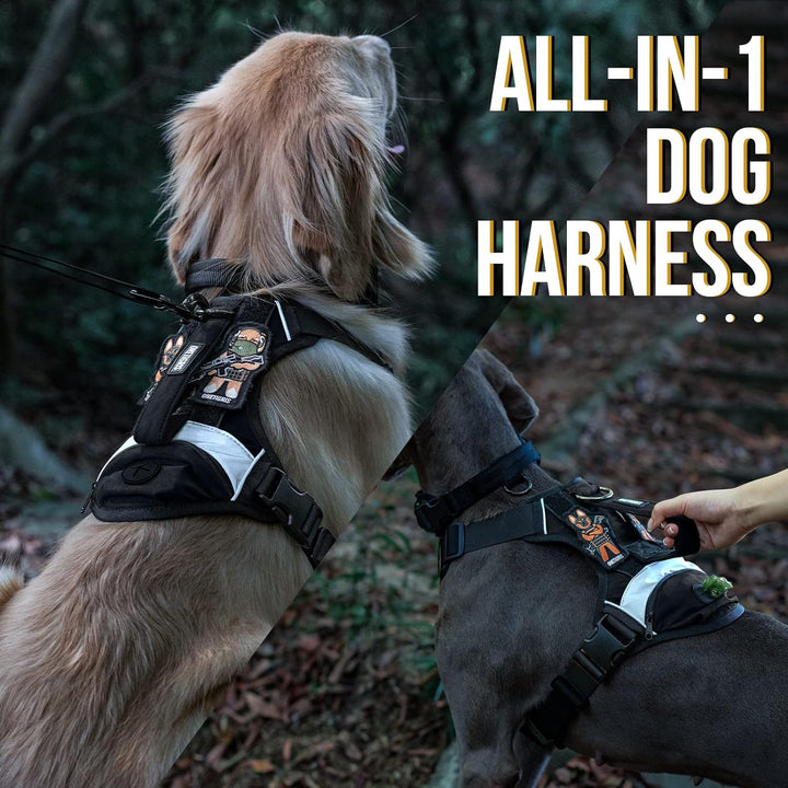 OneTigris Grover Taktisches No Pull Hundegeschirr für Grosse/Mittlere Hunde Einstellbar Brustgeschir