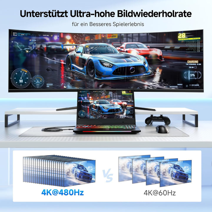 Cable Matters bidirektionales USB-C auf DisplayPort 2.1 Kabel, DP40, 3m, 3m