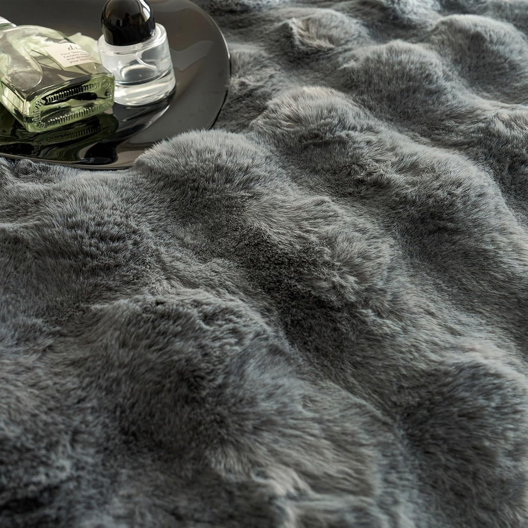 Kuscheldecke Kaninchen Plüsch Decke Kunstfell Warme Überwurfdecke Sofadecke Vielseitig Blanket für C