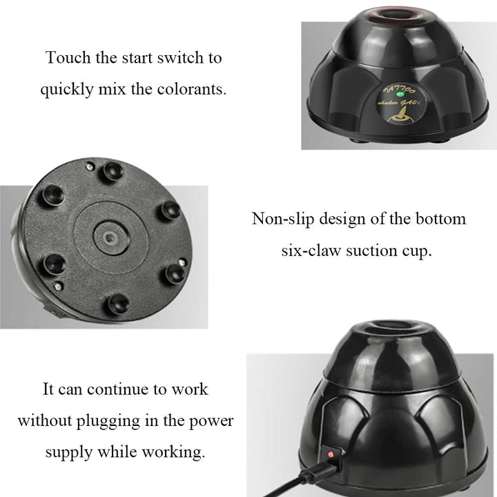 Schwarz Liquid Vortex Mixer für Nagelstudios, Maler, Tätowierer und Hobbyisten, Leistungsstarker Min
