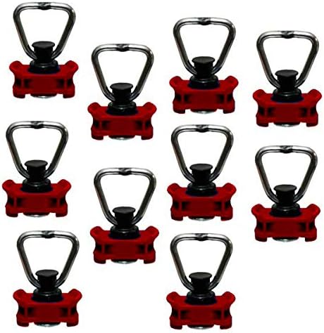 kuriershop 10 x Endbeschlag für Airlineschienen, Halterung rot, LC 500 daN - Kunststoffgehäuse, Fitt