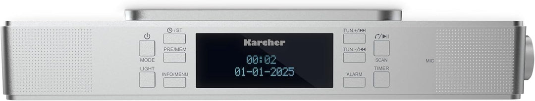 Karcher RA 2038D-S - Küchenradio mit UKW/DAB+ Radio, Unterbauradio mit Bluetooth & Leuchte, Digitalr