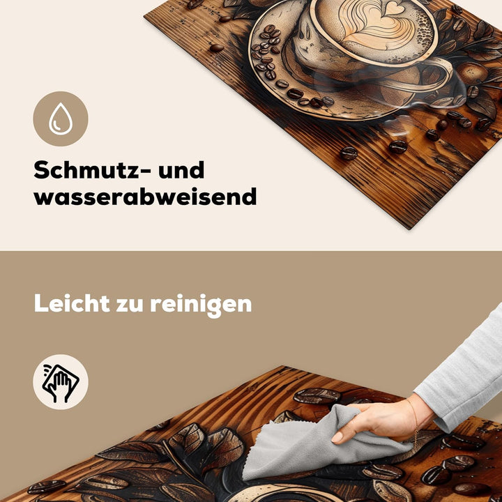 Herdabdeckplatte 83x51 cm Einteilig Küche Herdabdeckung Induktionsfeld Ceranfeld Herdabdeckplatten V