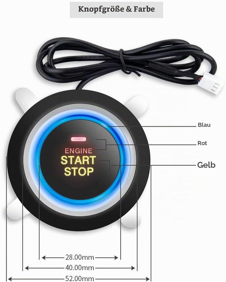 EasyGuard Smart Schlüssel RFID Auto Alarm mit Smart Push Start Button &amp; Touch Keyless Go System