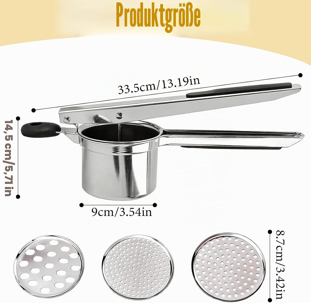 HORREX Kartoffelpresse, Gourmet Multipresse, Kartoffelpressen & Spätzlepressen, Edelstahl Rostfrei 4