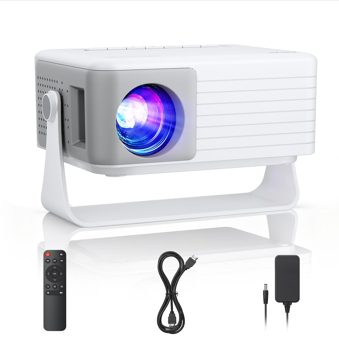 Mini Beamer, AKIYO Mini Projektor, Tragbarer Filmprojektor 1080P Unterstützt für Kindergeschenk, Hei