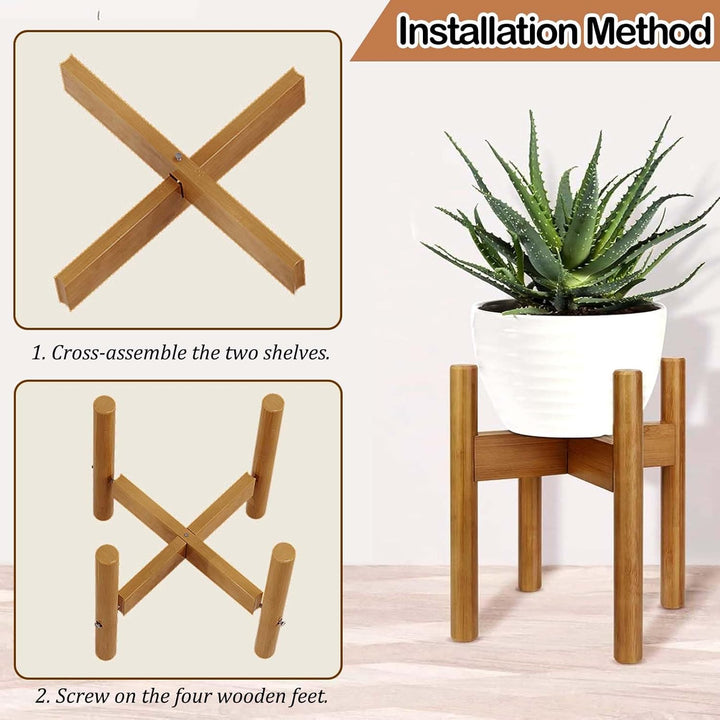 Blumentopfständer, Pflanzenständer Bambus, Pflanzen Hocker, Pflanzenständer Holz, Blumenhocker, Blum
