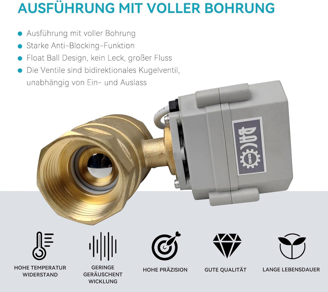BACOENG AC110-230V 2 Wege 1-1/4" Messing Motorkugelhahn Zonenventil CR202C 2 Drähte Elektrische Kuge