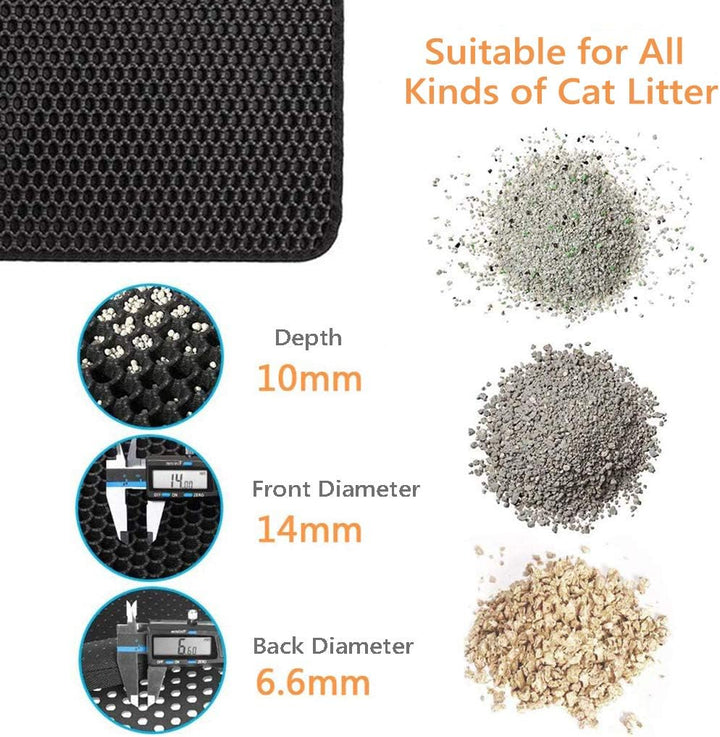 Ycozy Katzenklo Matte 60x40cm EVA Katzenstreu Matte Doppelte Schichte Waben Katzenmatte Katzenklo Wa