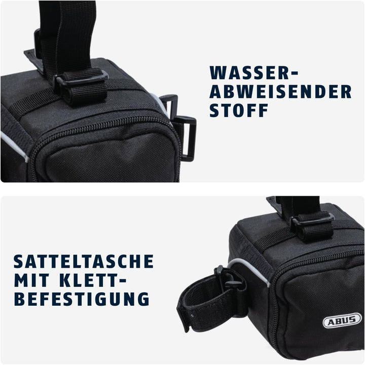 ABUS Satteltasche ST 5050 - Flexible Fahrrad-Satteltasche aus wasserabweisendem Material - Öffnung s