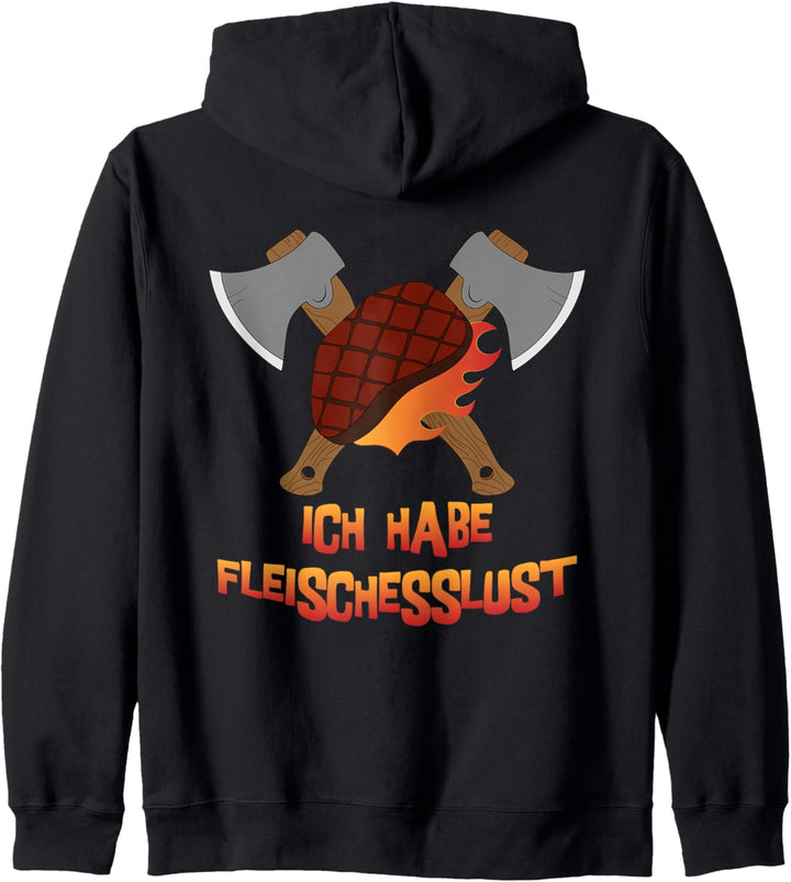 Ich habe Fleischesslust Grillen Grillmeister BBQ Kapuzenjacke