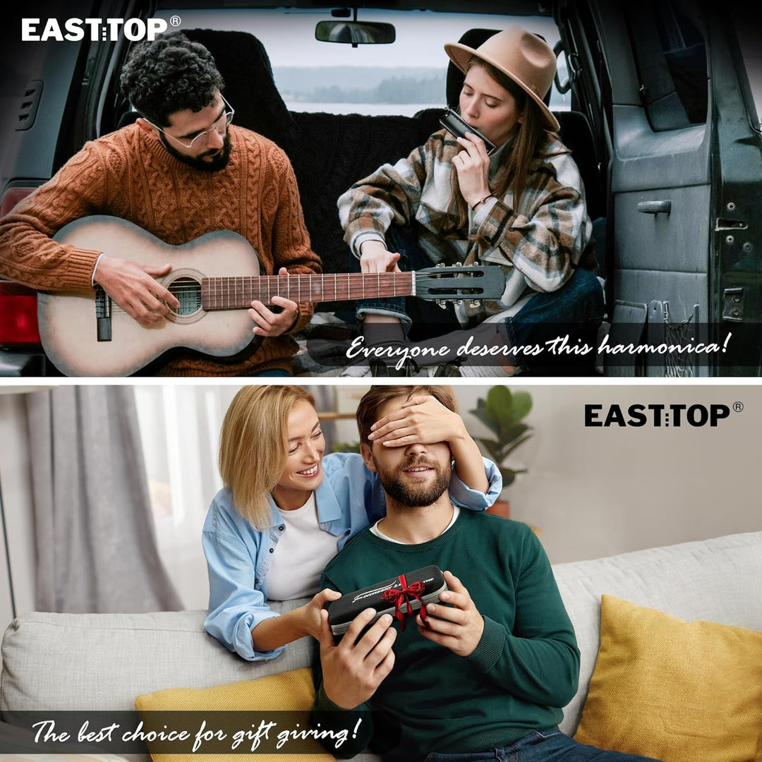 EAST TOP Aktualisiert FORERUNNER 2.0 ohne Ventile Chromatische Harmonika 12-Loch 48 Töne C Key Chrom