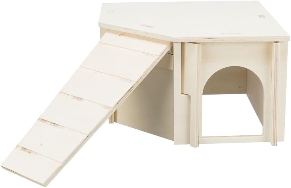 TRIXIE 'Kleintier Eckhaus ohne Klammern und Nägel für Meerschweinchen und Zwergkaninchen Haus Thore,