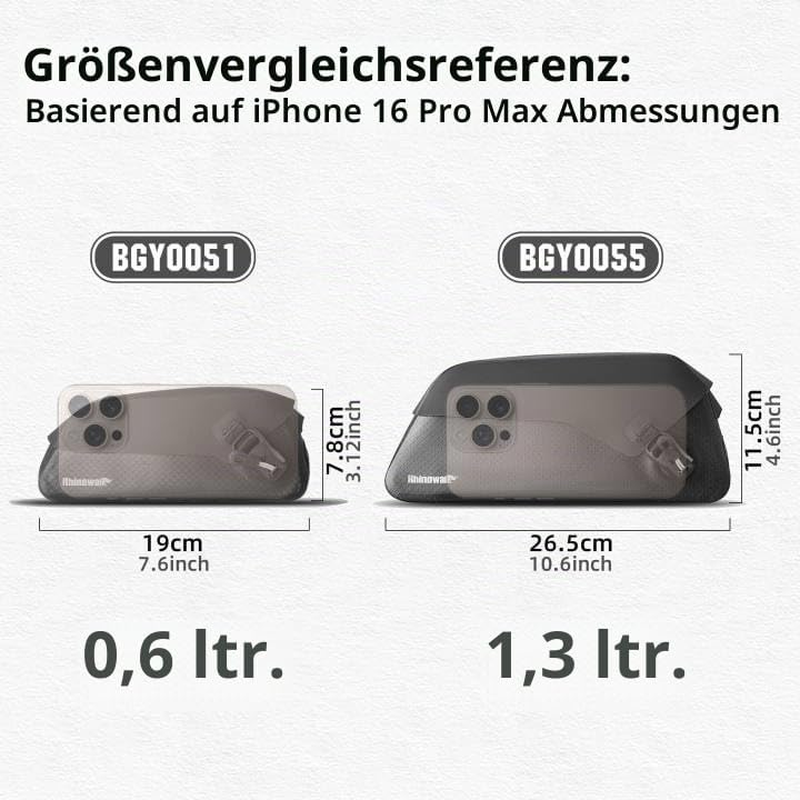 Rhinowalk Magnetische Fahrradrahmentasche 1.5L Fahrradrahmentasche mit Magnetklappe Voll wasserdicht