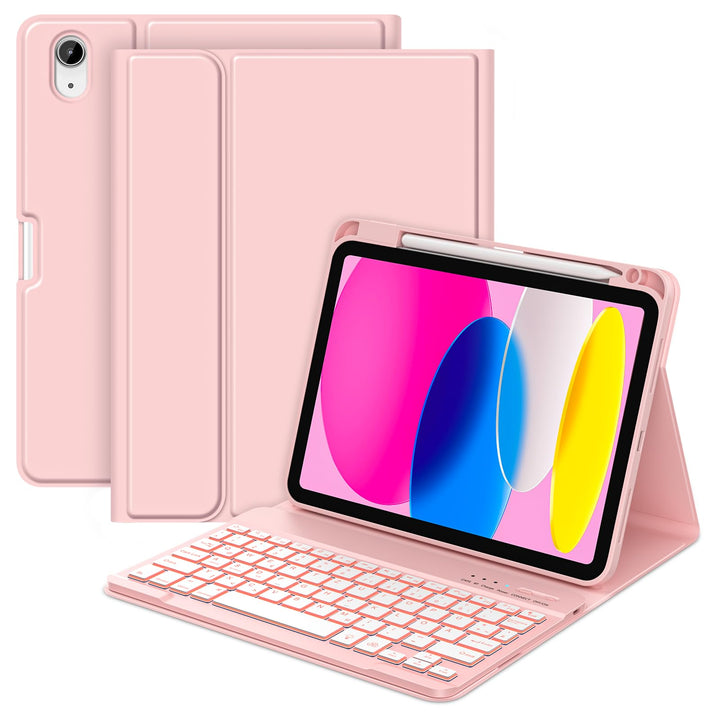 MMK Hülle mit Tastatur für iPad 10 Generation 2022(11/10.9 Zoll)/A16 11 Generation 2025, Abnehmbare