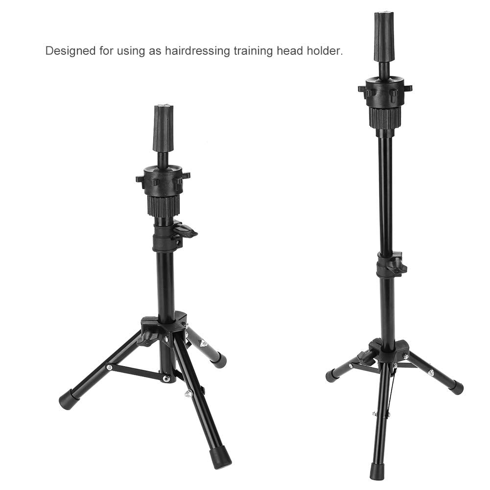Friseur-Trainings-Kopf-Halter-justierbarer Salon-Mannequin-Kopf-Stativ (Schwarzes), Schwarzes
