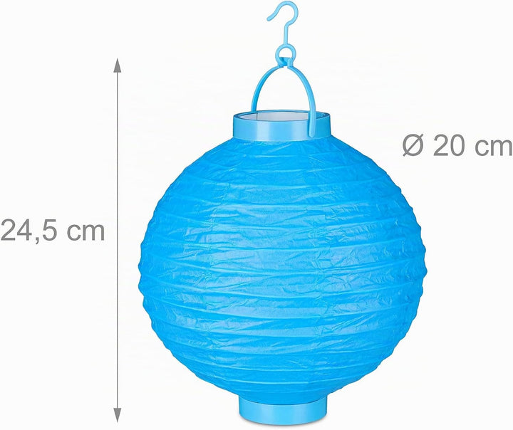 Relaxdays LED Lampions bunt, 10 Stück, batteriebetrieben, Draussen &amp; Drinnen, zum Aufhängen, Papierl