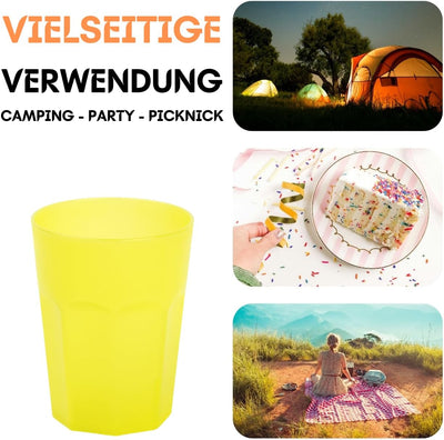 ENGELLAND 20x Kunststoffbecher Trinkbecher Party-Becher Plastik Trink-Gläser Mehrweg Coktailbecher G
