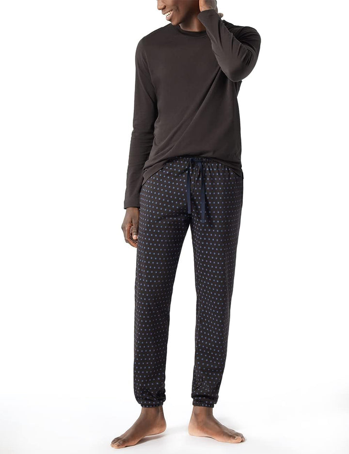 Schiesser Herren Hose Lang Bündchen Pyjamaunterteil 56 Dunkelbraun, 56 Dunkelbraun