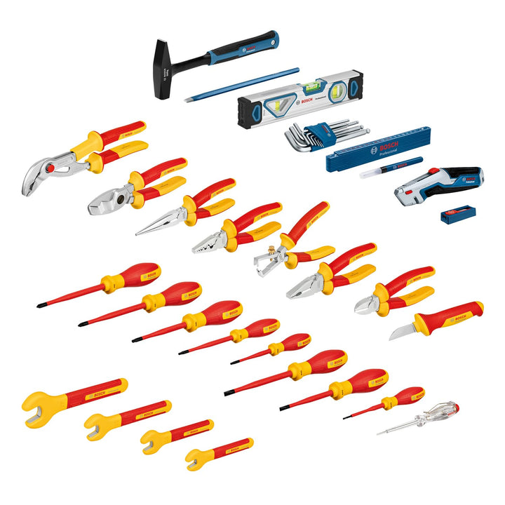 Bosch Professional gemischtes Handwerkzeug-Set, 37-teilig (inkl. 21 VDE-Handwerkzeugen und 16 zusätz