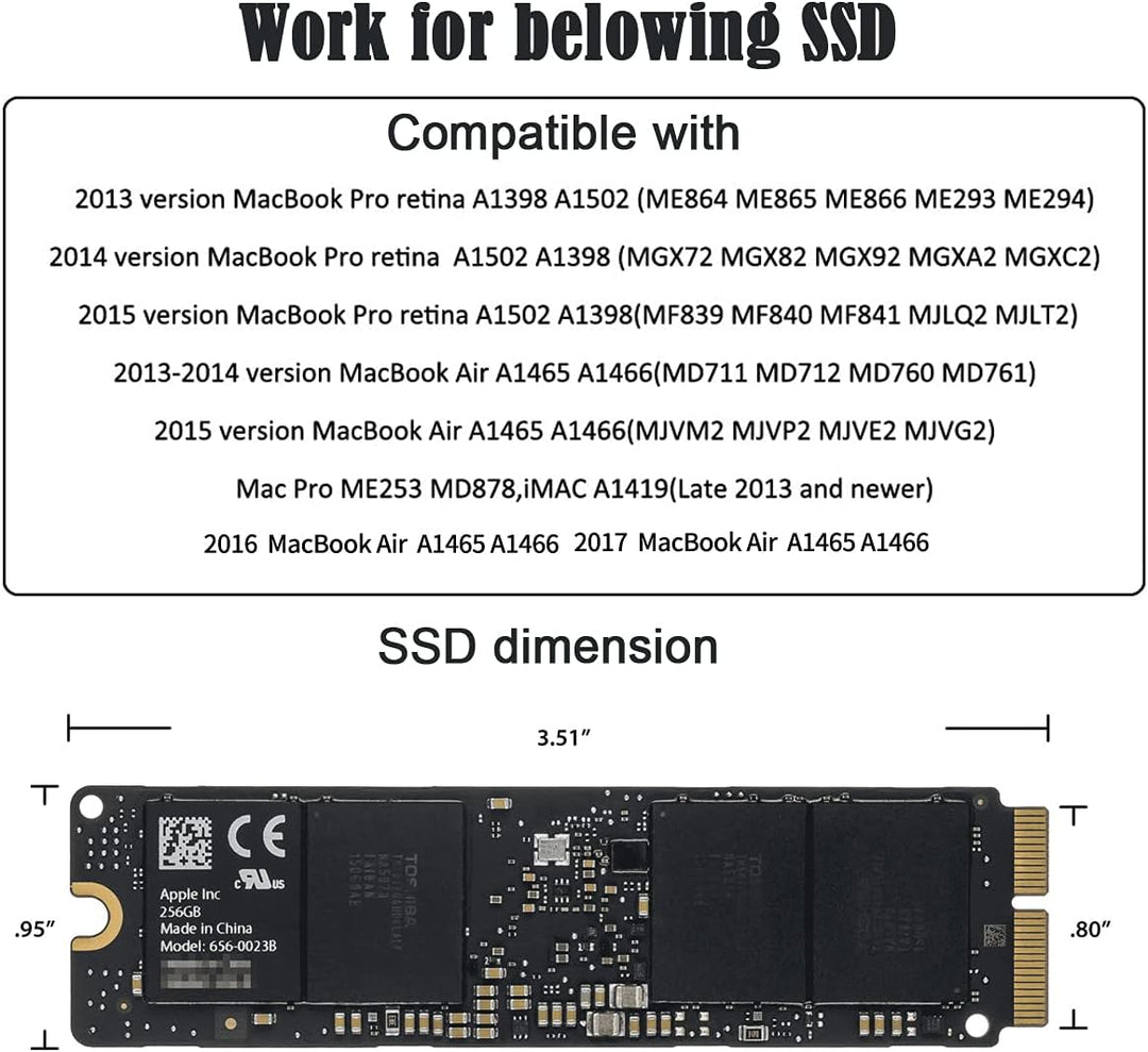 Chenyang Schutzhülle für MacBook Air Pro 2013 2014 2015 2016 SSD, tragbar, USB 3.0 auf 16 + 12 Pol M