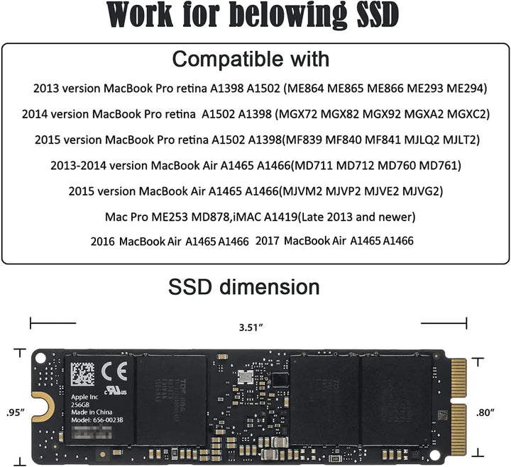 Chenyang Schutzhülle für MacBook Air Pro 2013 2014 2015 2016 SSD, tragbar, USB 3.0 auf 16 + 12 Pol M