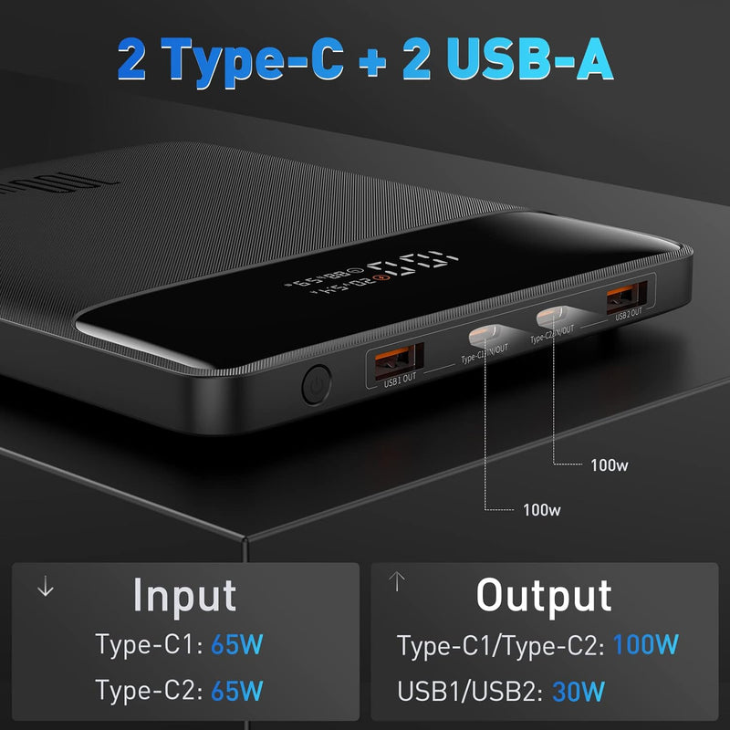 Powerbank Laptop Baseus PD 100 W 20000 mAh USB C Power Bank Slim Externe Batterien QC 4.0 Schnelllad