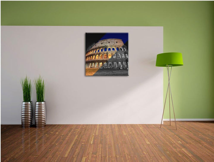 Pixxprint Colosseum in Rom Italien als Leinwandbild/Grösse: 70x70 cm/Wandbild/Kunstdruck/fertig besp