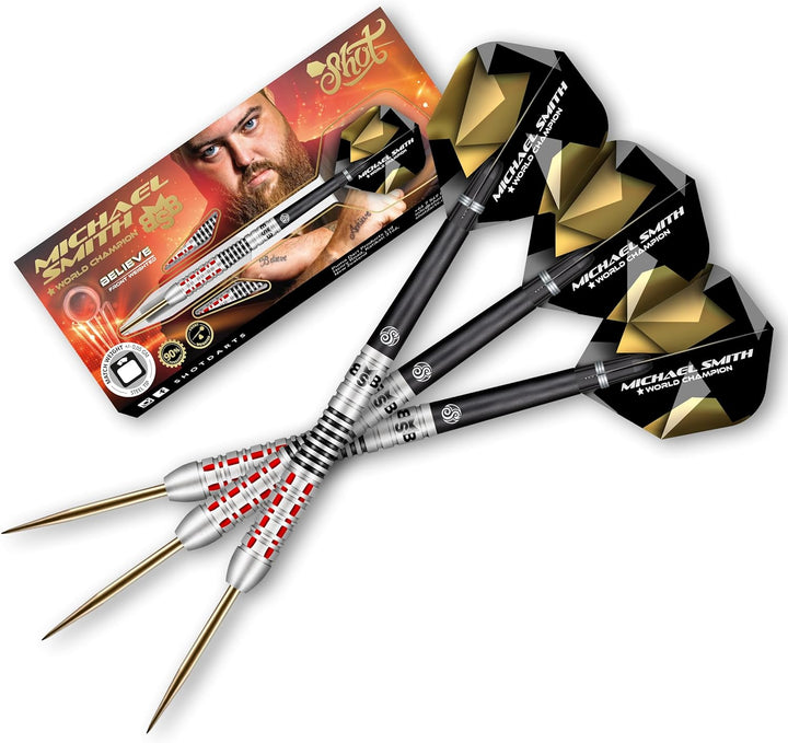 Shot! Steel Darts Michael Smith Bully Boy Believe 90% Tungsten Steeltip Darts Steeldart Hochwertige