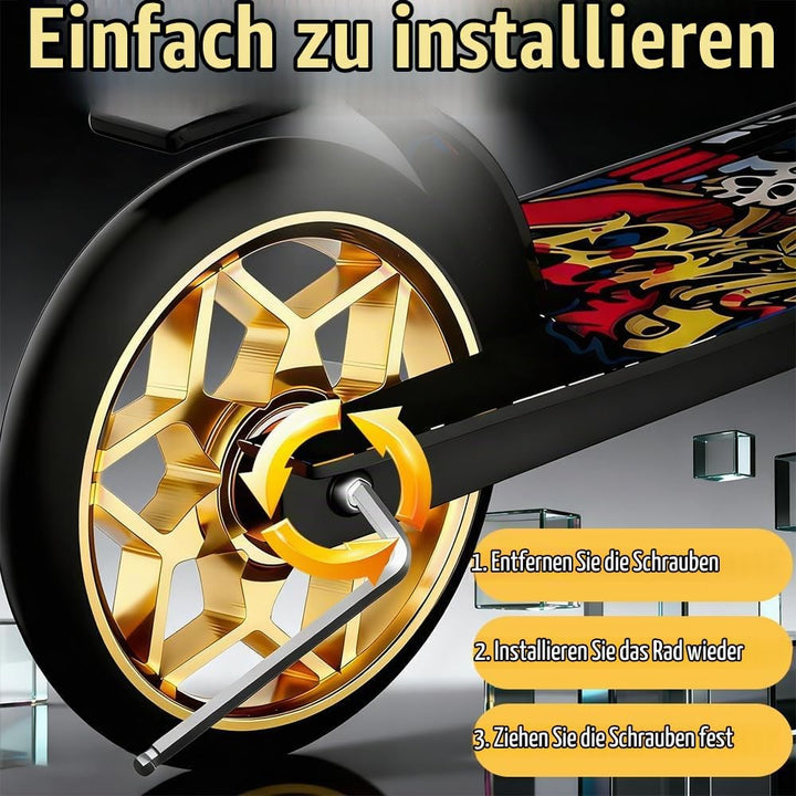 Stunt Scooter Rollen, 2 Stück Ersatzräder für Scooter, 110mm Stunt ScooterReifen mit ABEC, Aluminium