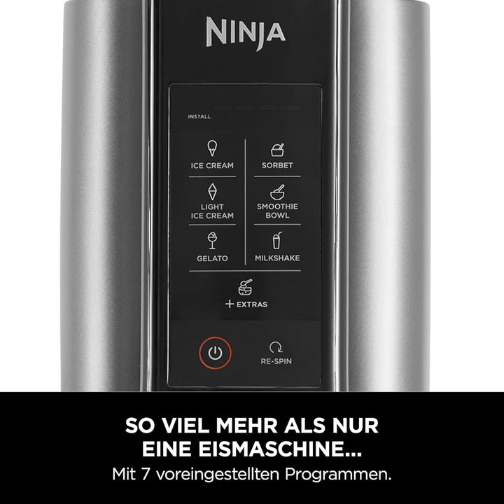 Ninja CREAMi Eismaschine & Dessertmaschine mit 2 Behältern, 7 Programmen, Herstellung von Eis, Gelat