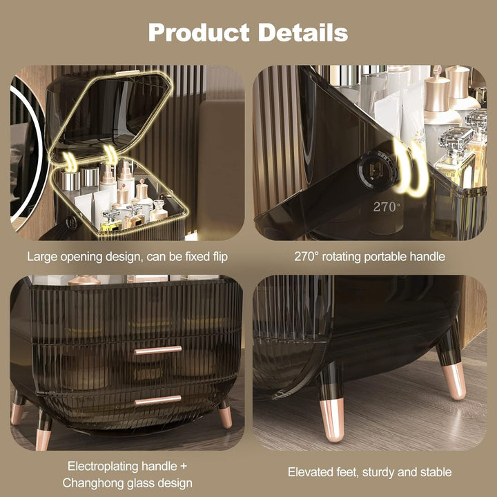 Galatée Retro Serie 180°Drehbar Tragbare Make Up Organizer Kosmetikbox Kosmetische Aufbewahrungs Box