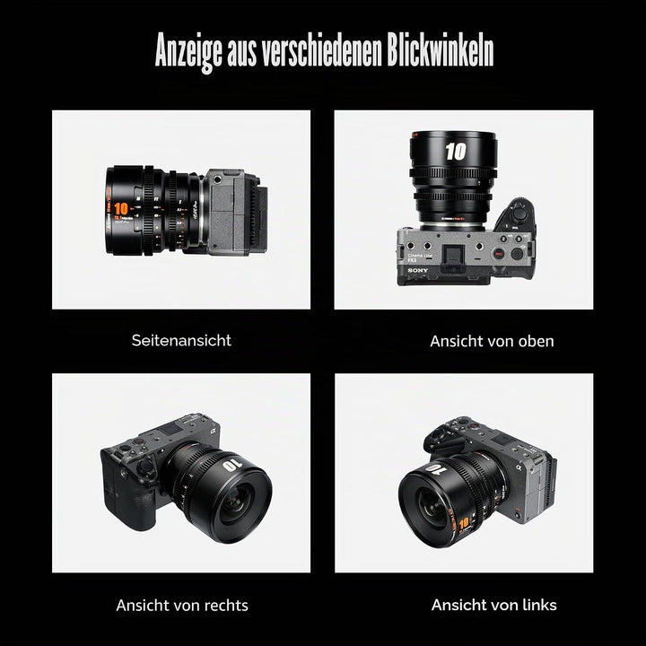 7artisans 10 mm T2.1 Cine-Objektiv, S35-Rahmen, kompatibel mit Sony E Mount-Mount (C-Rahmen), für So