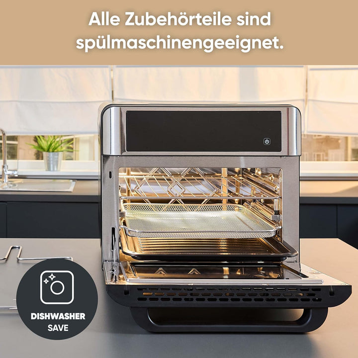 SEVERIN 2-in-1 Toastofen & Heissluftfritteuse, Air Fryer, 25 L, mit LED-Display, Timer & 12 Auto-Pro