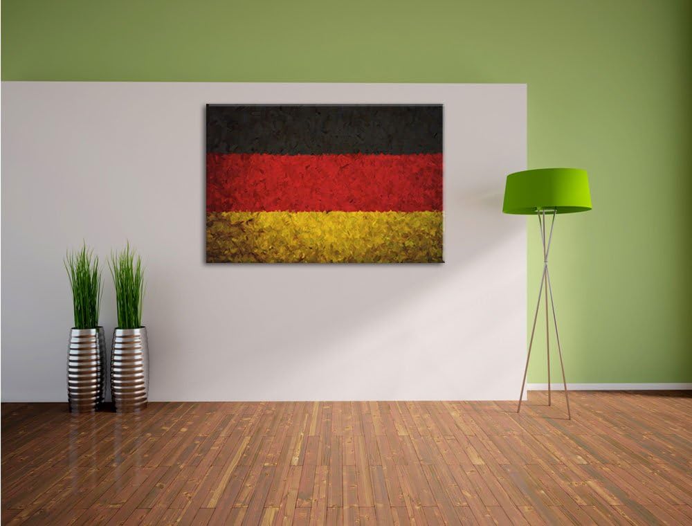 Pixxprint Deutschlandfahne als Leinwandbild/Grösse: 100x70 cm/Wandbild/Kunstdruck/fertig bespannt, 1