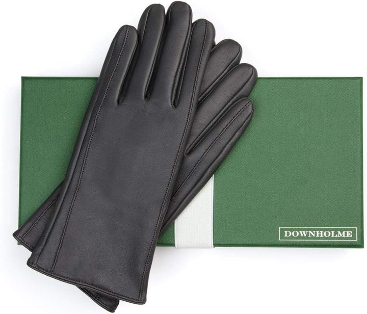 Downholme – Klassische Lederhandschuhe mit Innenfutter aus Kaschmir – für Damen M Schwarz, M Schwarz