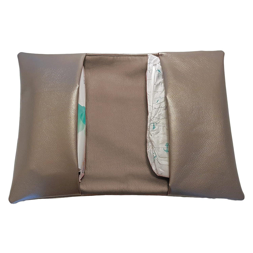 Windeltasche - Kunstleder Braun - Handarbeit - Wickeltasche Windeln Feuchttücher Baby Tasche 5. Brau