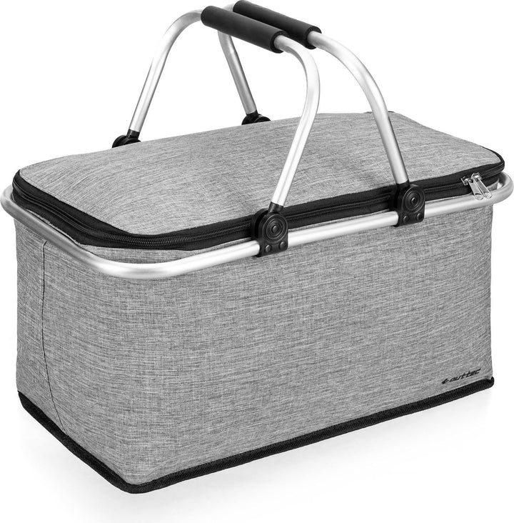 Einkaufskorb mit Thermofunktion, Faltbare Kühlbox, 29L, Tragekorb mit Henkel, langlebig, wetterbestä