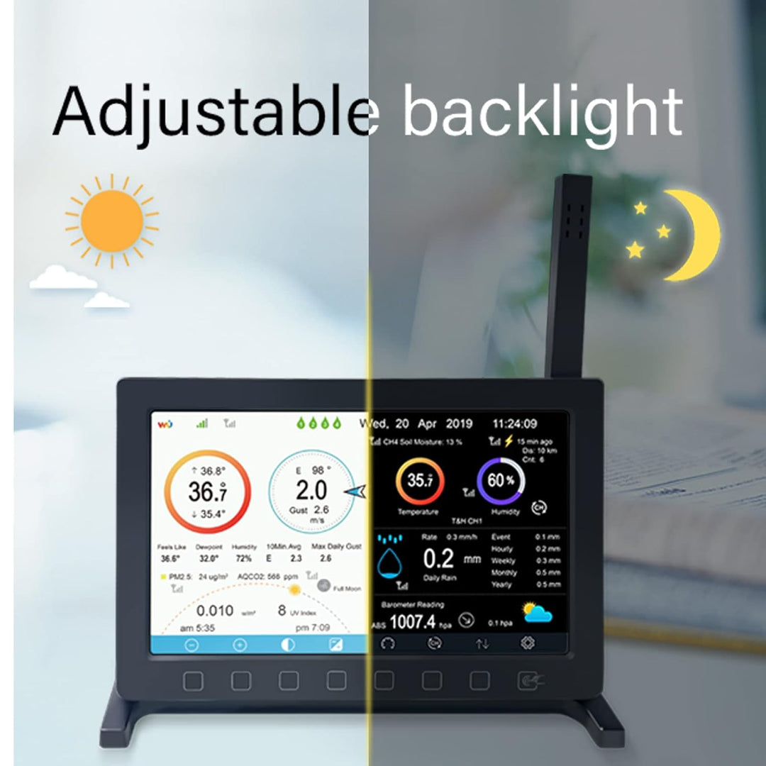 ECOWITT Konsole HP2560 für Wetterstation, TFT-Farbdisplay für Innenbereich mit Touch-Button, ein Zub