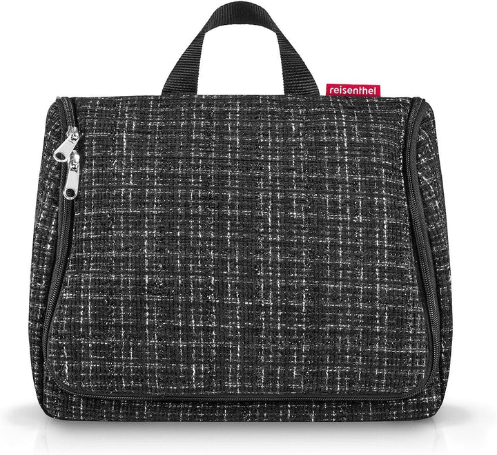 reisenthel toiletbag XL bouclé Black - praktischer Kulturbeutel mit Haken, wasserabweisendes Materia
