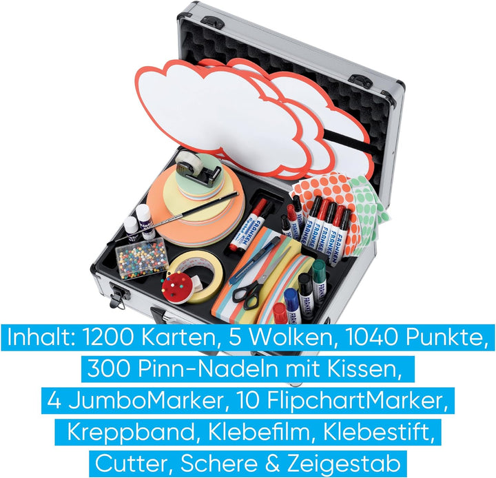 FRANKEN Moderationskoffer Profi, Moderatorenkoffer mit Inhalt, Über 2.500 Teile für Schulungen und M