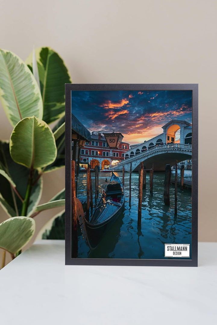 Stallmann Design Bilderrahmen 70x90 cm schwarz Holz mit Acrylglas Rahmen-Breite 20mm Posterrahmen We