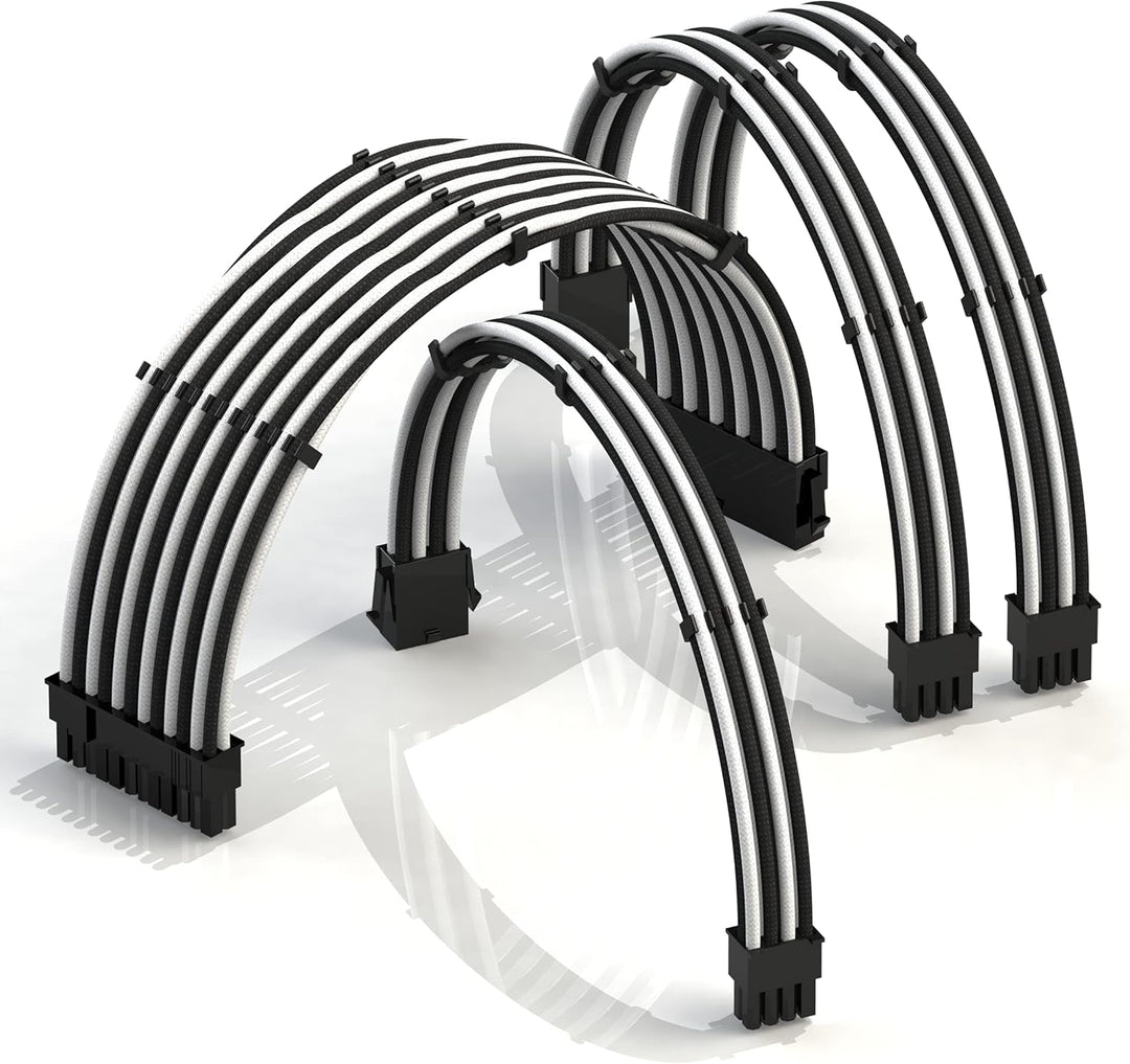 LINKUP - AVA 50cm PSU Kabelverlängerung Ummantelt GPU Nach Mass PC Stromversorgung mit Kamm-Kit┃1x 2