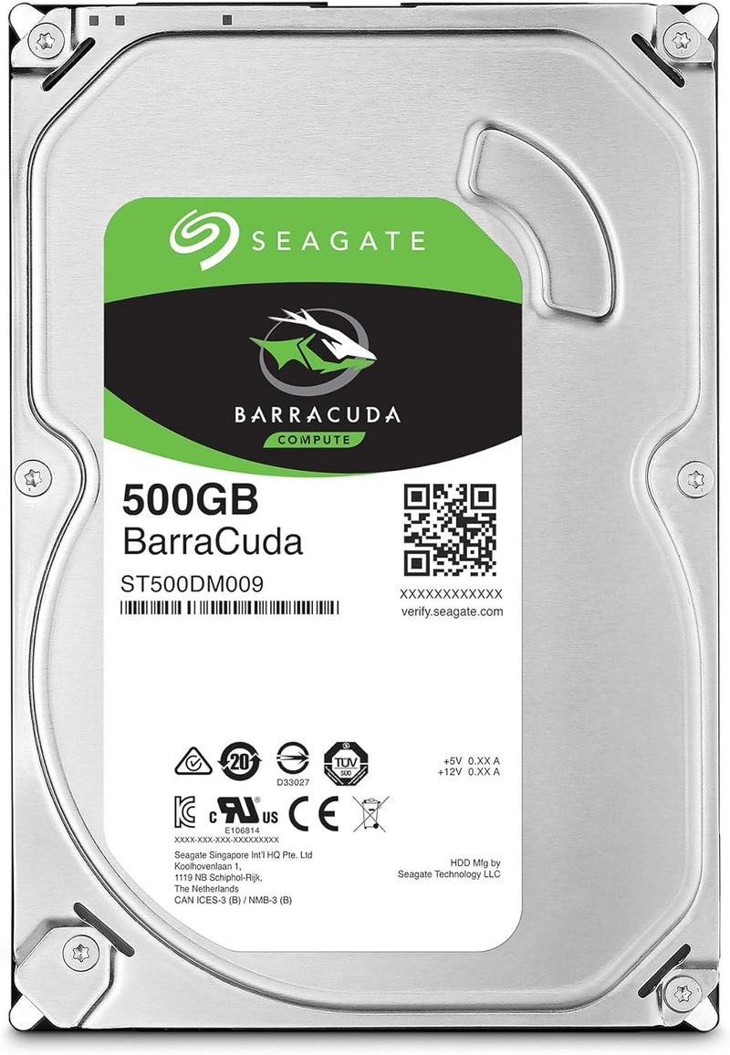 Seagate Barracuda, interne Festplatte 500 GB, 2.5 Zoll, 5400 U/Min, 128 MB Cache, SATA 6 Gb/s, silbe