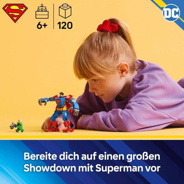 LEGO DC Superman Mech vs. Lex Luthor - Superhelden Spielzeug mit 2 Minifiguren - baubare Actionfigur