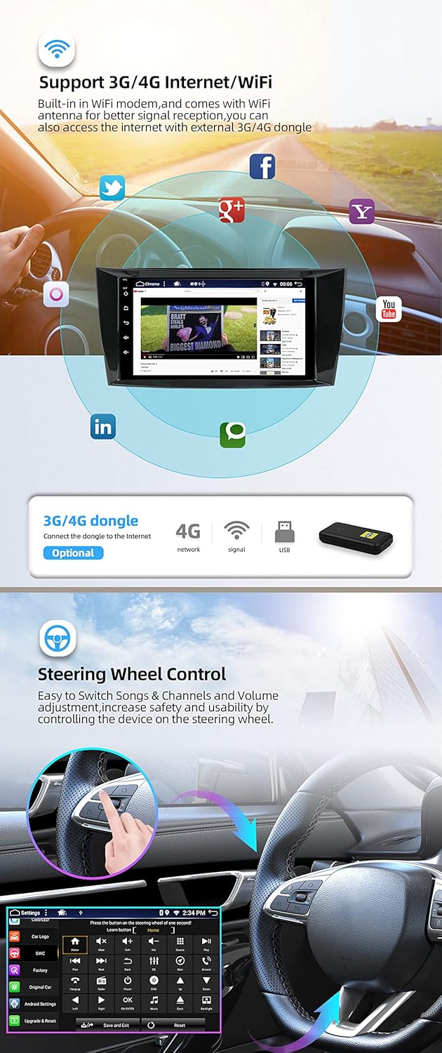 Android 12 Autoradio Passt für Benz E-Class W211 | CLS W219 | W463-4G+64G - Kabellos Carplay/Android