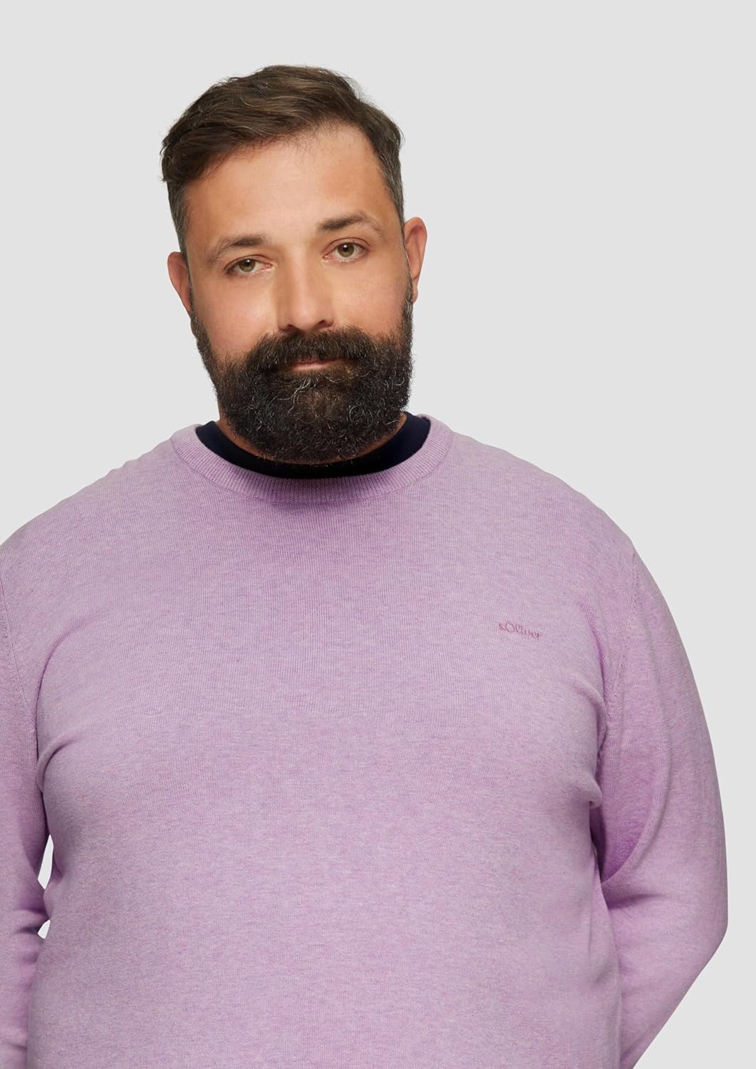 s.Oliver Herren 2152193 Pullover mit Logo-Stitching XXL 40w0 Rosa, XXL 40w0 Rosa